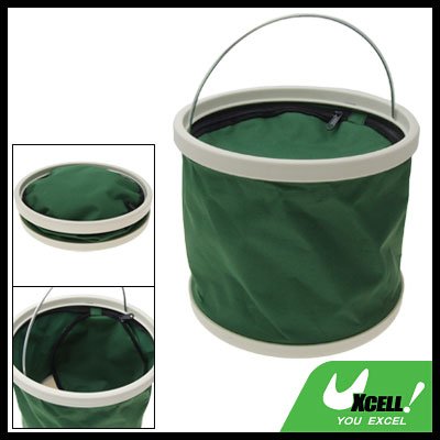 8L Portable Camping Folding Water Bucket Pail w/ Cover