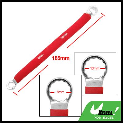 Red Soft Grip Double Side 8mm 10mm Offset Box End 12 Point Wrench Tool