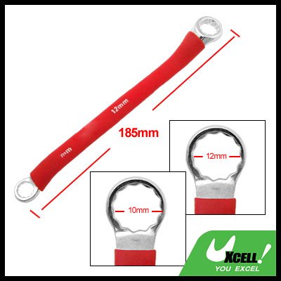 Red Soft Grip Double Side 10mm 12mm Offset Box End 12 Point Wrench Tool