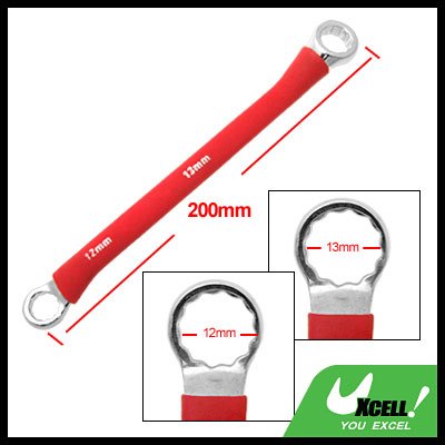 12mm 13mm Double Side Red Soft Grip Offset 12 Point Box End Wrench Tool