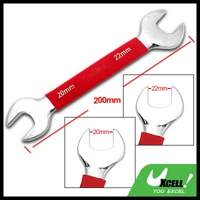 20mm 22mm Dual Open End Wrench Tool with Soft Red Grip