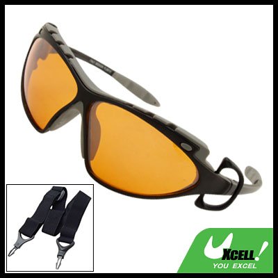 Sports Driving Sunglasses Amber Lens and Black Frame