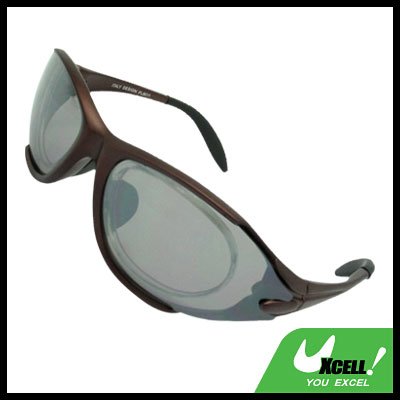 Sports Driving Sunglasses Gray Transparent Lens and Brown Frame