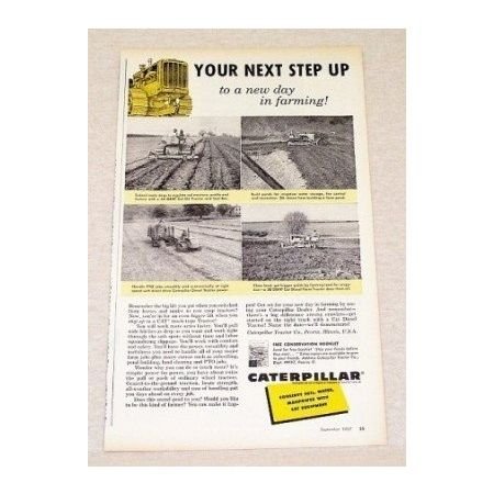 1957 Caterpillar Track Tractors Farm Print Ad
