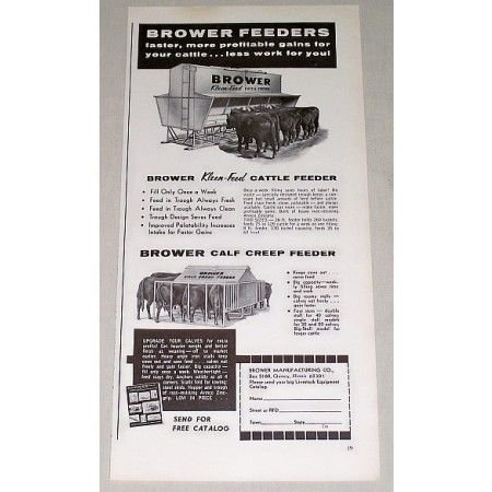 1967 Brower Kleen-Feed Cattle Feeders Print Ad