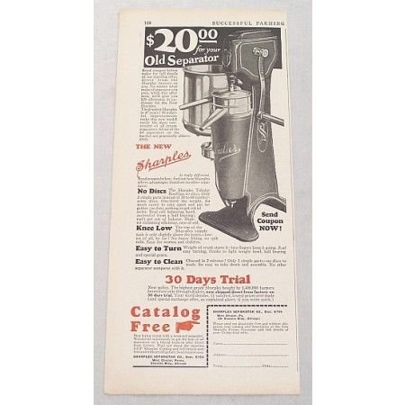 1929 Sharples Tubular Bowl Cream Sepatator Print Ad
