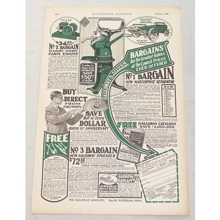 1929 Galloway Co. Ad Masterpiece Cream Sepatator Print Ad