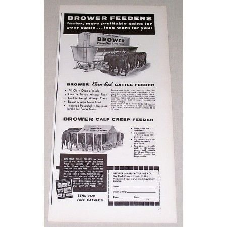 1967 Brower Kleen-Feed Cattle Feeders Print Ad