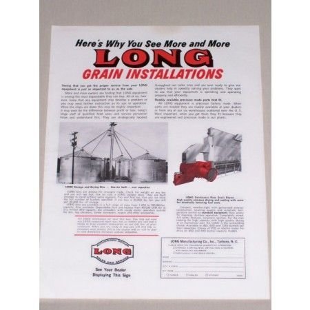1967 Long Sales and Service Grain Equipment Color Print Ad