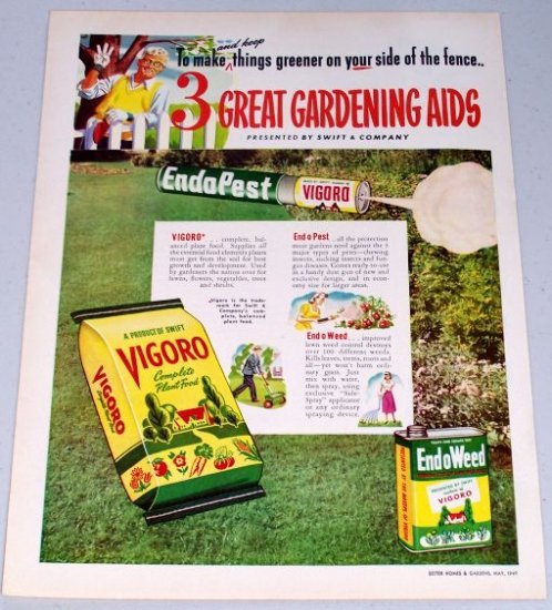 1949 Vigoro Complete Plant Food Color Art Print Ad