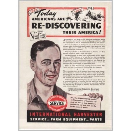 1942 International Harvester Color Print Ad - Re-Discovering