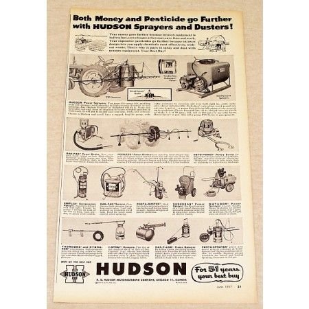 1957 Hudson Pesticide Sprayers And Dusters Ad