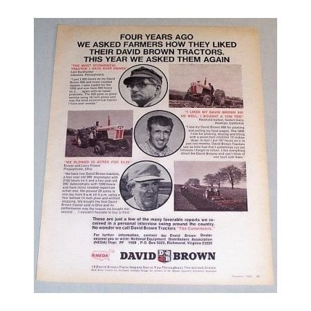 1969 David Brown Farm Tractor Print Ad