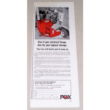 1966 Fox 52 Inch Forage Blower Color Print Ad