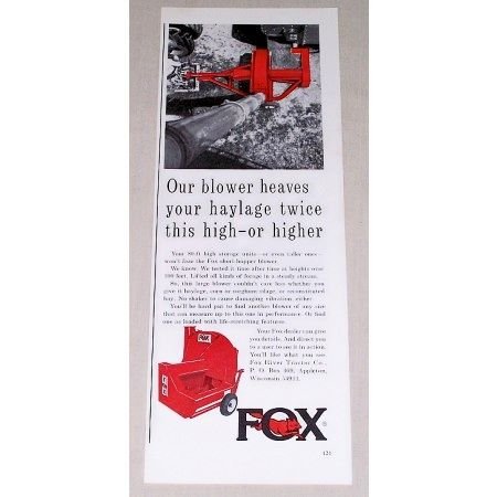1967 Fox Short Hopper Forage Blower Color Print Ad