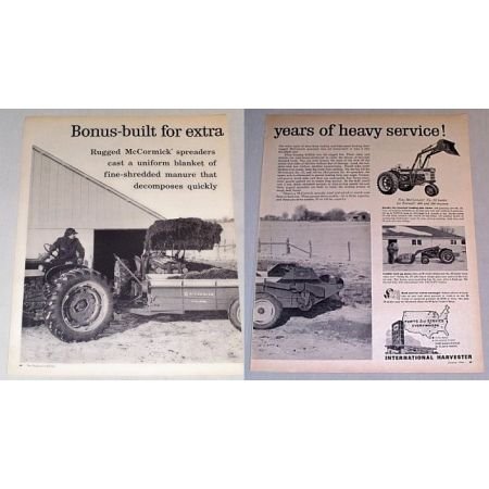 1961 McCormick No. 35 Manure Spreader 2 Page Print Ad