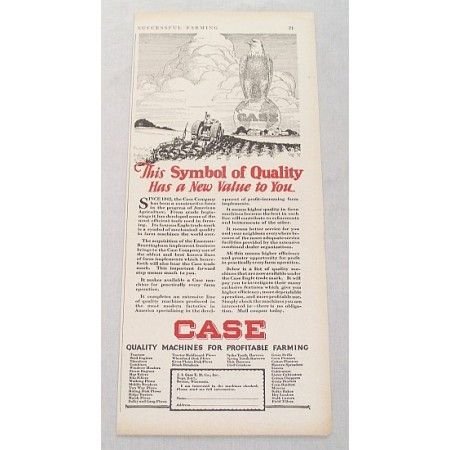 1929 Case Farming Machines Tractor Print Ad