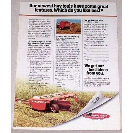 1978 New Idea 299 Mowditioner Hay Equipment Color Print Ad