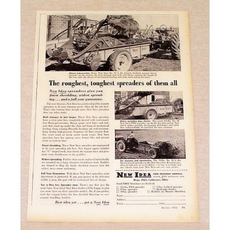1956 New Idea Manure Spreader Print Ad