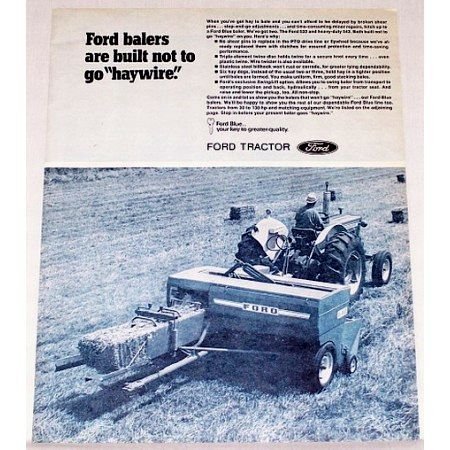 1971 Ford 532 Farm Tractor with 542 Hay Baler Print Ad