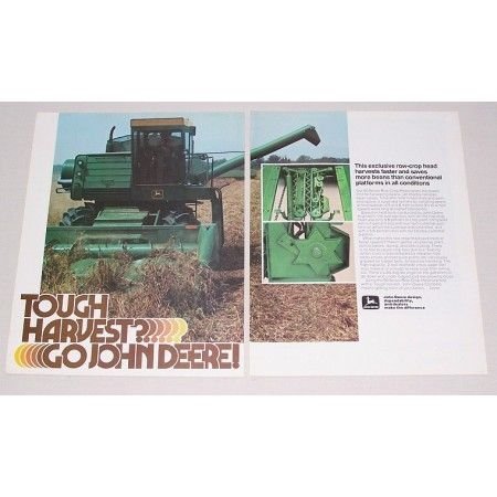 1978 John Deere Combine 2 Page Color Print Ad
