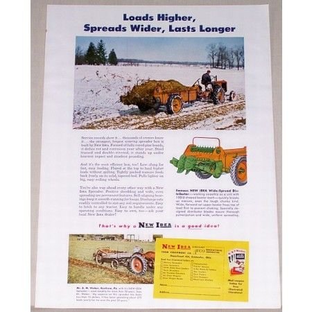 1951 New Idea Manure Spreader Color Print Ad