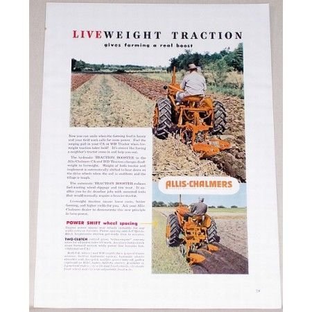 1951 Allis Chalmers CA WD Farm Tractor Color Print Ad