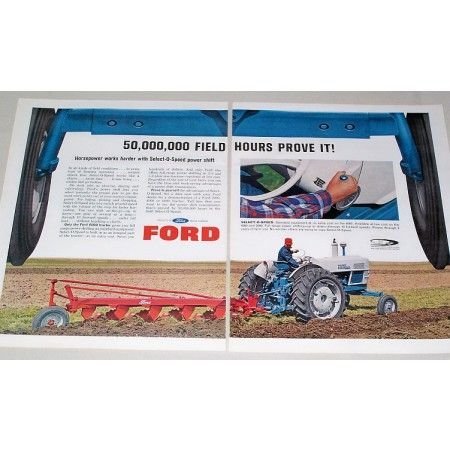 1964 Ford Diesel 6000 Tractor 5 Point Plow 2 Page Color Print Ad