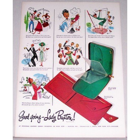 1948 Lady Buxton Personal Leather Goods Wallets Color Print Ad