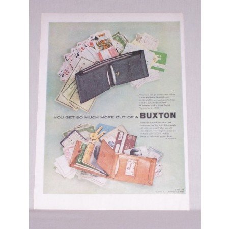 1953 Buxton Convertible Wallet Billfold Color Print Ad