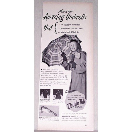 1948 Marvel Double Rib Frame Umbrella Ad
