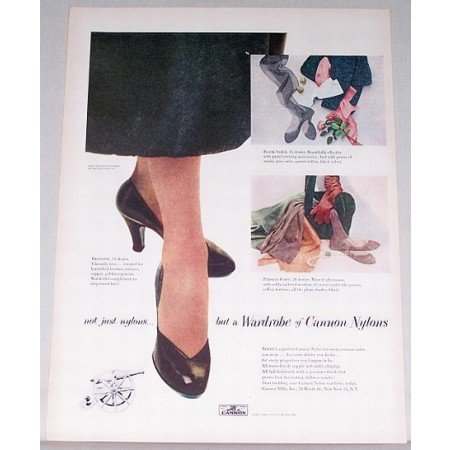 1948 Cannon Nylons Color Print Ad