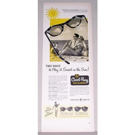 1947 American Optical Cool Ray Sun Glasses Color Ad