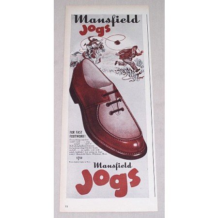 1946 Mansfield Jogs Dress Shoes Color Print Ad