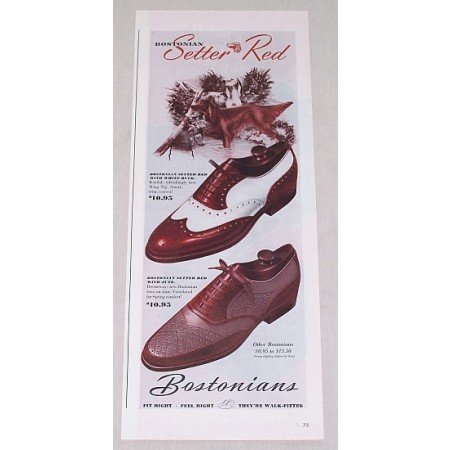 1946 Bostonians Setter Red Dress Shoes Color Print Ad