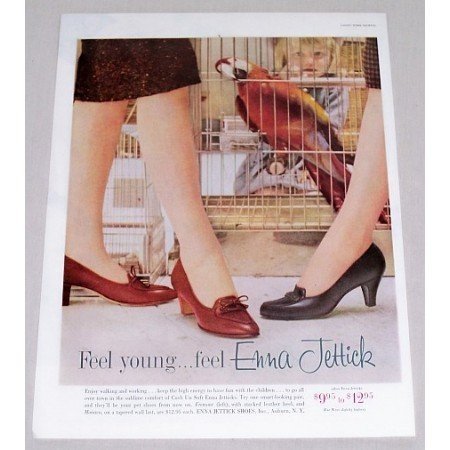 1960 Enna Jettick Fremont Monaco Women Shoes Color Print Ad