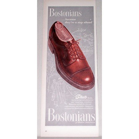 1947 Bostonians Strato Mens Dress Shoes Color Print Ad