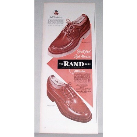 1948 Rand Shoes Color Print Ad
