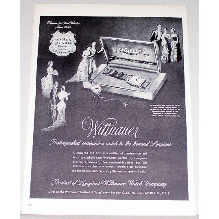 1948 Longines Wittnauer Watch Company Print Ad