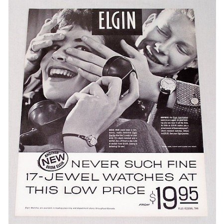 1960 Elgin 17 Jewel Watches Print Ad