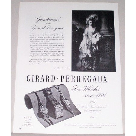 1946 Girard Perregaux Watch Gainesborough Portrait Print Ad