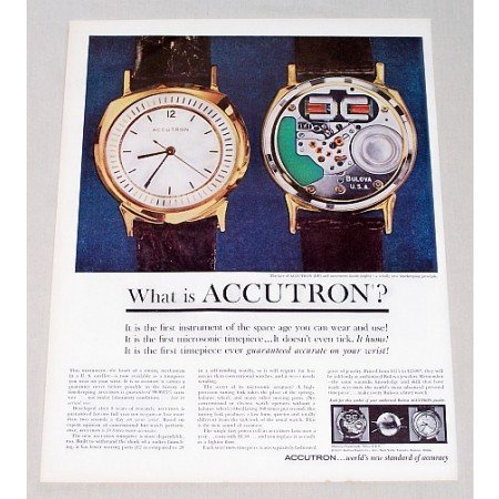 1960 Bulova Accutron Wristwatch Color Print Ad