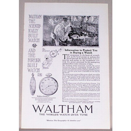 1919 Waltham Colonial A Pocket Watch Print Ad