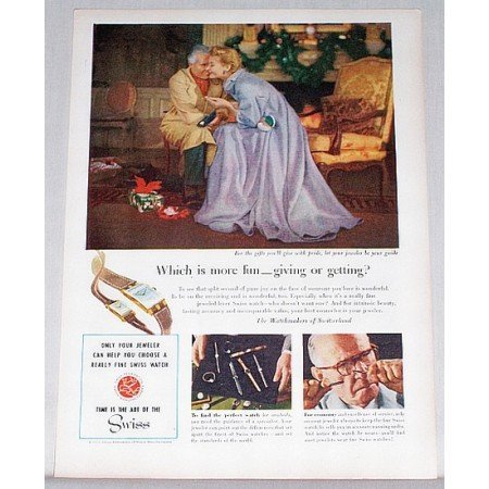 1953 Watchmakers of Switzerland Color Art Print Ad