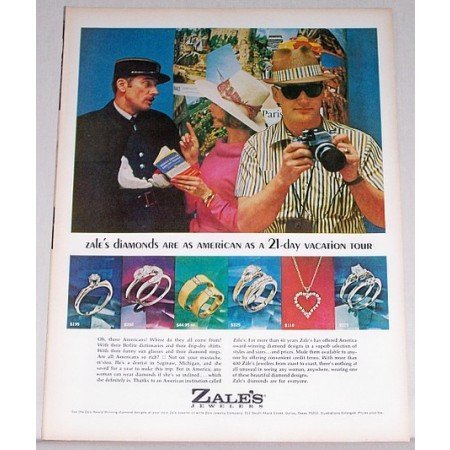 1965 Zales Jewelers Color Print Ad - 21 Day Vacation Tour