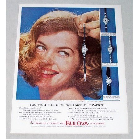 1960 Bulova La Petite 23 Jewel Watch Color Print Ad