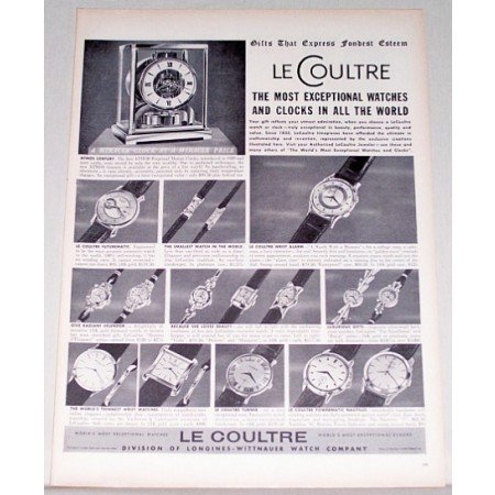 1955 Le Coultre Watches Print Ad - Express Fondest Esteem