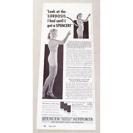 1947 Spencer Back and Breast Supports Print Ad
