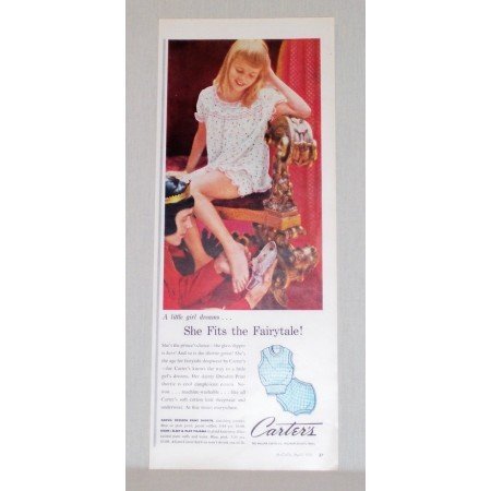 1957 Carter's Dresden Print Shortie Color Print Ad - Fairytale