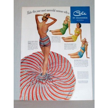 1948 Cole Of California Sexy Swimsuits Cordrey Art Color Print Ad